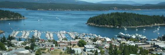 Aerial view of CBP's port at Friday Harbor in Washington state.