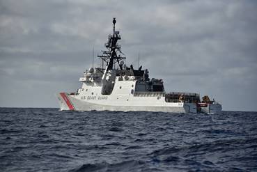 The crew of the U.S. Coast Guard Cutter Bertholf (WMSL 750) is on patrol of the Western Pacific Ocean Jan. 22, 2019.  The crew aims to improve regional governance and security and enhance partner nations’ maritime capabilities. U.S. Coast Guard photo by Chief Petty Officer John Masson